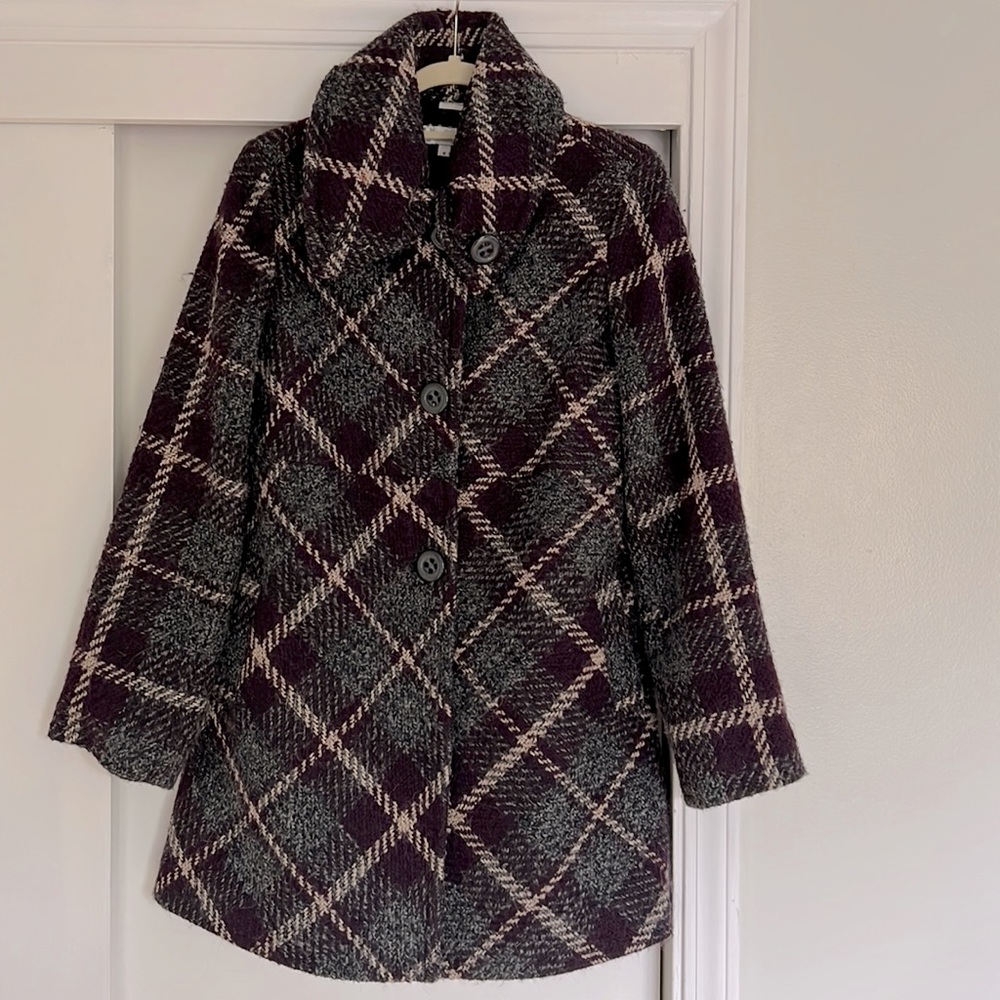 Purple/Grey with Cream cross cross design jacket